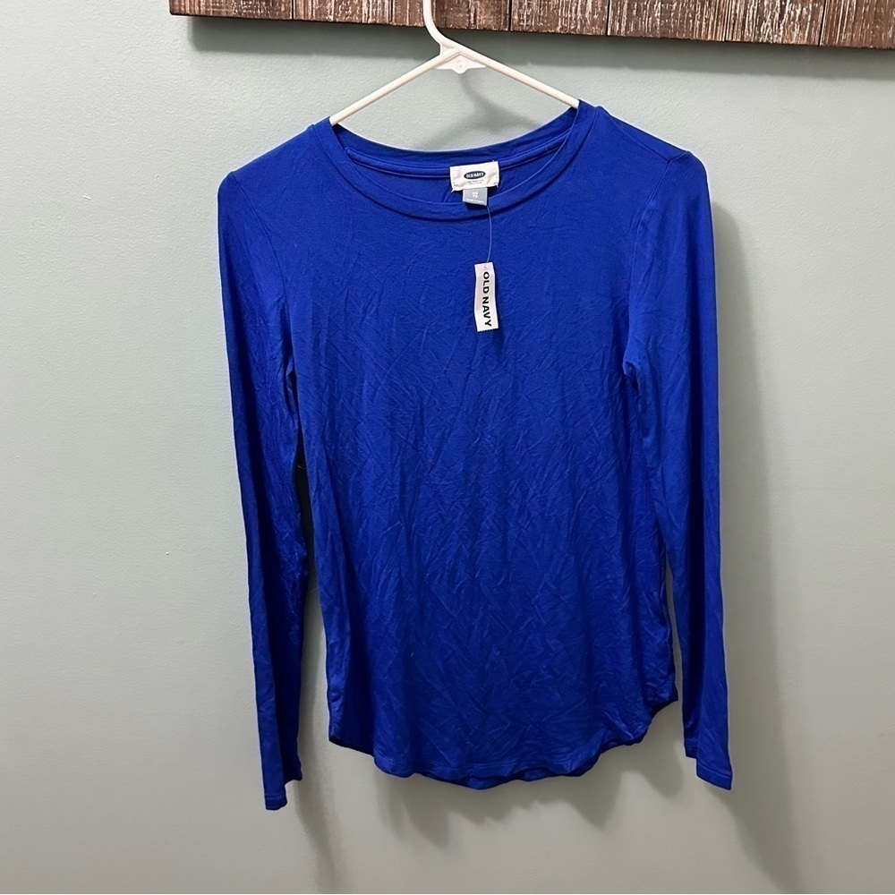 Old Navy Long Sleeve Royal Blue Crew Neck Top NEW with tags XS